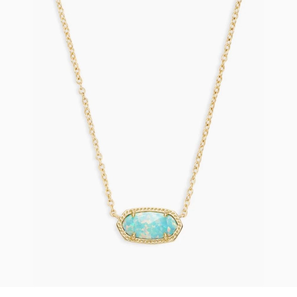 Silver Aqua Opal Kendra Scott Necklace
